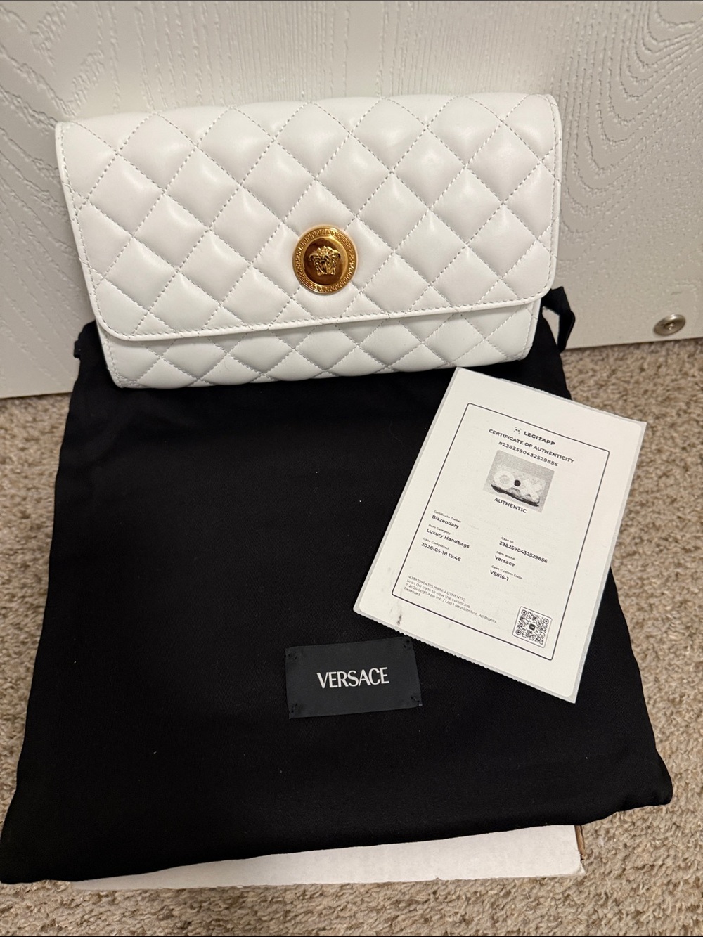 Versace Icon Wallet on Chain- Quilted Lambskin Leather- ✨ NEW w/Box ✨